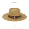 Sombrero de Paja Cóncavo y Convexo Retro Estampado de Leopardo Sombrero de Protección Solar de Alta Gama Sombrero de Protección Solar Sombrero de Sol para Mujer Sombrero de Sol