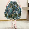 2026 Verano Finos Culottes de Algodón y Seda para Mujer Pantalones Cropped Sueltos Tallas Grandes Pantalones de Pierna Ancha Pantalones Casuales de Rayón