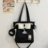 Mochila soft girl muito estilosa, mini bolsa mini ins, conjunto de mochila de duas peças para estudantes universitárias para passeios de primavera