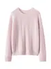 Suéter de cachemira para mujer, cuello redondo, tejido de ochos, manga larga, corte holgado, top adelgazante, jersey, capa base cálida, estilo casual