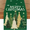Caminho de Mesa de Natal Festa na Cozinha Mesa de Jantar Guirlanda de Árvore de Natal Boneco de Neve Sinos Rena Papai Noel Decoração de Caminho de Mesa de Natal