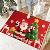 Alfombra Navideña Más Vendida Transfronteriza, Felpudo Decorativo de Terciopelo de Cristal con Ambiente Festivo, Alfombrilla Resistente a Manchas y al Desgaste, Se Puede Enviar en Nombre de Otros