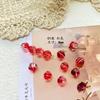 Cuentas de vidrio con grietas de hielo rojas para Año Nuevo, cuentas de bambú hechas a mano, collares, pulseras y accesorios de joyería.