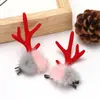 Pinzas para el pelo de asta de reno navideñas transfronterizas, accesorios para el pelo, pasadores decorativos de asta de reno simulada con temática de bosque navideño
