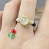 Procesamiento Anillo de Celebridad de Internet de TikTok de Oro Francés Antiguo Personalizado Sándalo DIY Moda Personalidad Diseño de Nicho Anillo de Mujer de Lujo Ligero