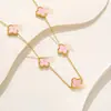 Collar de Trébol de Cuatro Hojas de 13 mm para Mujer, Joyería de Trébol de la Suerte Premium de Acero Inoxidable de Alta Gama, Doble Cara, Resistente al Desgaste
