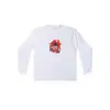 Maminqin Retrô Vintage Americano Célula Sanguínea Vermelha 250g Algodão Grosso Camiseta de Manga Longa para Casal Estampa de Casal