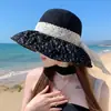 Chapéu de Tricô de Verão Taizhou Wenling para Mulheres, Chapéu de Pescador com Laço de Renda, Chapéu de Sol com Proteção Solar, Chapéu de Sol de Praia