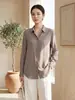 2026 Verano Nuevo Estilo Camisa de Seda de Morera Cardigan de Manga Larga para Mujer Blanco Ropa de Trabajo Elegante Top de Cuello Cuadrado