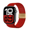 Adequado para Pulseira Apple Watch Applewatch7/8/9 Malha Elástica de Nylon Fivela Magnética Pulseira Iwatchs10