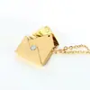 Collar con Colgante de Corazón Geométrico para Sobre de Venta Caliente Transfronteriza Joyería Conmemorativa Personalizada DIY para Parejas Joyería de Lujo Ligero de Nicho