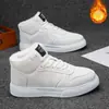 Sapatos Masculinos Inverno 2025 Novos Cano Alto Solado Grosso Aumentador de Altura Casuais Forrados com Lã Quentes Tênis Tendência Esportiva Juvenil Masculino