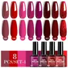 Set de Esmaltes para Uñas Manicure Transfronterizo Serie de Pegamento de 8 Colores Fototerapia Larga Duración Exportación Más Vendido Limegirl Punto Suministro Directo