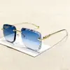 Nuevas Gafas de Sol de Moda, Gafas de Sol Sencillas Sin Marco de Gama Alta, Gafas de Sol Casuales y Versátiles Anti-UV para Mujer