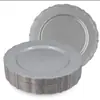 Plato desechable de 7.5 9 10.25 pulgadas color disco de plástico duro plato de encaje plato tipo porcelana europea comercio exterior