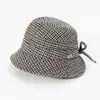 Sombrero de pescador estilo francés para mujer de invierno, versión coreana, sombrero tipo cubo versátil retro casual, elegante y que estiliza el rostro