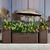 Caja de Flores con Acabado de Acero Inoxidable para Exteriores Canaleta de Flores Móvil Caja Maceta Oficina de Ventas Exhibición Exterior Maceta Cuadrada Maceta de Flores Maceta de Flores