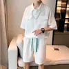 Conjunto de Camiseta de Verano de Moda para Hombre Marca Trendy para Hombre Casual Deportivo Manga Corta Pantalones Cortos Conjunto de Dos Piezas con un Atuendo Atractivo