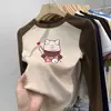 Nova Blusa Quente Infantil Outono/Inverno 2026 Meninas Patchwork Manga Longa Casual Menina Lã Fleece Gola Redonda Camada Base