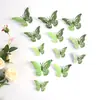 Comércio exterior Amazon Hot Selling 12 tridimensional borboleta animal de estimação material 3D borboleta adesivos de parede quarto sala de estar decoração para casa