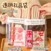 Bolsa de Regalo Transparente con Texto Inspirador Bolsa para Empacar Snacks de Estudiante Bolsa de Tela con Dibujos Lindos Souvenir