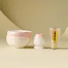 Set de Utensilios de Matcha Estilo Japonés, Tazón de Cerámica Rosa Degradado del Fabricante, Soporte para Batidor, Batidor de 100 Púas, Brocha para Mezclar