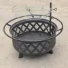 Parrilla de doble capa, fogata para patio, estufa de calefacción para exteriores, parrilla giratoria, fogata multifuncional para asar, cocinar y preparar té