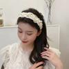 Versión coreana 2022 primavera y verano nuevo encaje con diadema de diamantes diadema femenina super hada tejida de ala ancha para lavar la cara accesorios para el cabello rojo de red