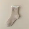 Meias grossas femininas forradas de lã espessadas outono e inverno neve piso quente meias de algodão inverno sono pós-parto lua meias