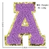 Parches de Alfabeto Inglés de Chenilla con Borde Dorado Autoadhesivos Bordados de Toalla 9 Colores una Aplicación para Ropa Respaldo Adhesivo Personalizado