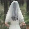 Nuevo velo de perlas hilo suave alto corto para fiesta de bodas foto novia velo de novia