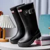 Botas de Lluvia Impermeables de Moda para Mujer, Botas de Lluvia Altas para Adultos con Hebilla, Zapatos Largos de Agua para Exteriores, Botas Martin, Botas de Nieve, Botas de Lluvia