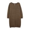 Yinuo plus size mulheres V-neck longo saia de lã outono e inverno Novo solto preguiçoso estilo vestido base 420943
