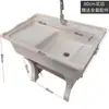 Fregadero de Lavandería de Piedra de Cuarzo con Tabla de Lavar para Balcón, Hogar, Patio, Uso en Interiores, Cubeta Única Integrada, Lavabo Único de Lavandería