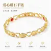 Pulsera magnética de cobre rojo antigua más vendida en Europa y América, pulsera de joyería ajustable con forma de corazón creativa desmontable para mujer, venta al por mayor