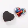 Ímã de Geladeira de Vidro de Cristal Pintura a Óleo Retro Americano Presente de Aniversário para Casal Adesivo Magnético de Vidro Coração Graffiti Colorido