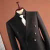 Trajes para Hombre, Trajes Formales de Doble Botonadura, Trajes de Tres Piezas Casual de Negocios para Hombre, Sin Planchar y Anti-Arrugas