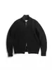 Cardigã Estilo Majia com Zíper, Gola Meia-Alta, Jaqueta Suéter Masculina, Tricô Casual Soltinho Preguiçoso para Casais, Unissex