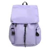Mochila de Hombro Doble para Estudiante Universitario Femenina Moderna Color Sólido Campus de Preparatoria Solapa de Nylon Mochila de Viaje para Niños Bolsa para Libros de Clase