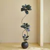 Plantas Verdes Artificiais, Árvore de Borracha Preta de Luxo de Alta Qualidade, Figueira Lira, Árvore Decorativa Artificial de Chão de Alta Qualidade para Sala de Estar Interna