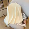 Foto real gola alta pequena malha macia e glutinosa de manga comprida base feminina primavera outono inverno suéter top simples roupa de baixo