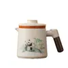 Conjunto de chá portátil para viagem em cerâmica Ru, filtro de porcelana Ru de alta qualidade, xícara para beber rapidamente, novo estilo chinês, acampamento ao ar livre e conjunto de chá para carro