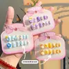 Adesivos de Unha Falsos Infantis Fofos Tridimensionais Desenho Animado Doce Unha Postiça Unhas Feitas à Mão