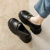Mocasines de Piel Genuina con Suela Gruesa de Terciopelo para Mujer 2024 Nuevos de Este Año Primavera y Otoño Estilo Británico Zapatos Pequeños de Cuero Zapatos sin Cordones