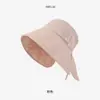 Sombrero de Pescador con Protección Solar de Verano para Mujer Estilo Coreano Versátil Protección Facial Sombrero de Cubeta Protección Solar para Perímetro Craneal Grande Ligero Sombrero de Sol con Flores
