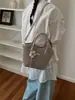 Bolsa Feminina Transfronteiriça com Pregas Onduladas e Estampa Floral, Simples e Fresca, Bolsa Tote Versátil, Bolsa de Ombro e Transversal, Dropshipping de Peça Única