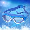 Gafas de natación de una sola pieza con tapones para los oídos, profesionales, para ocio, marco grande, visión de alta definición, lente plana, gafas de natación para niños, para niños, niñas