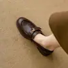 Mocasines populares de cuero para mujer, nuevos zapatos de cuero retro estilo británico otoño 2026, zapatos de vestir versátiles