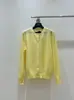 26 Chaqueta Cardigan de Punto Hueco Estilo Miu de Principios de Primavera para Mujer, Suéter de Cuello Redondo Inspirado en Chanel para Abrigo
