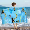 Toalla de baño infantil de microfibra con estampado de dibujos animados, fabricantes transfronterizos de toallas de playa de Amazon, toalla absorbente de secado rápido para natación